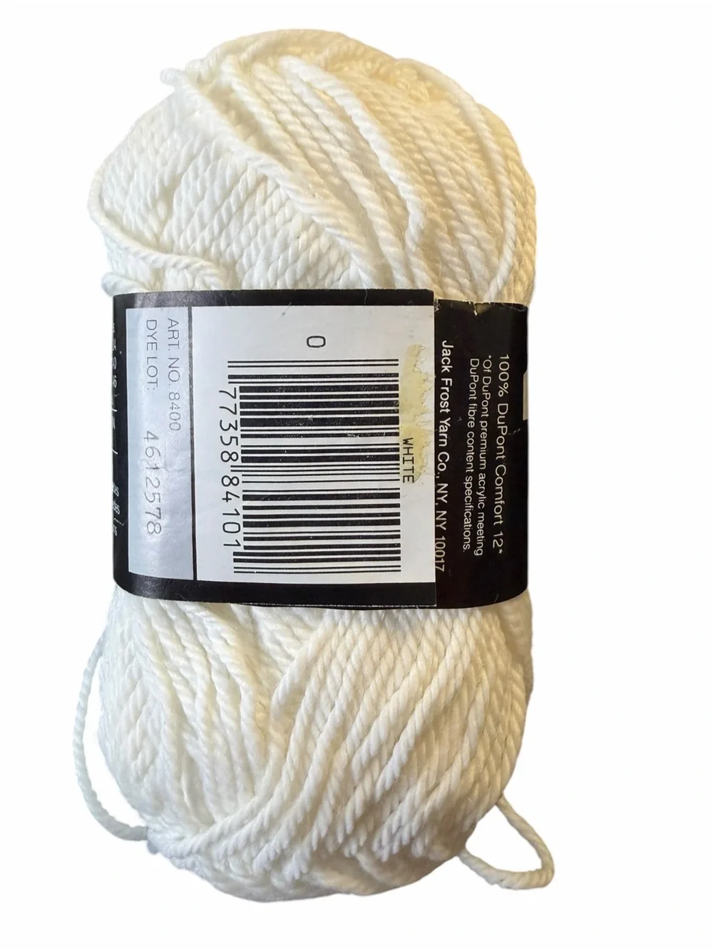 Vintage Jack Frost Comfort 12 White Acrylic Worsted Yarn Lot 8 Skeins 3 Ply